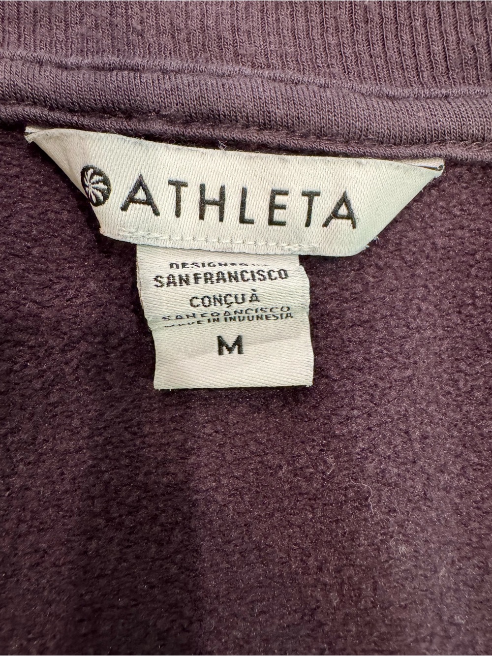 Athleta Women’s Recharge Sweatshirt Cross Front Purple Plum Iris Size Medium - Picture 4 of 4